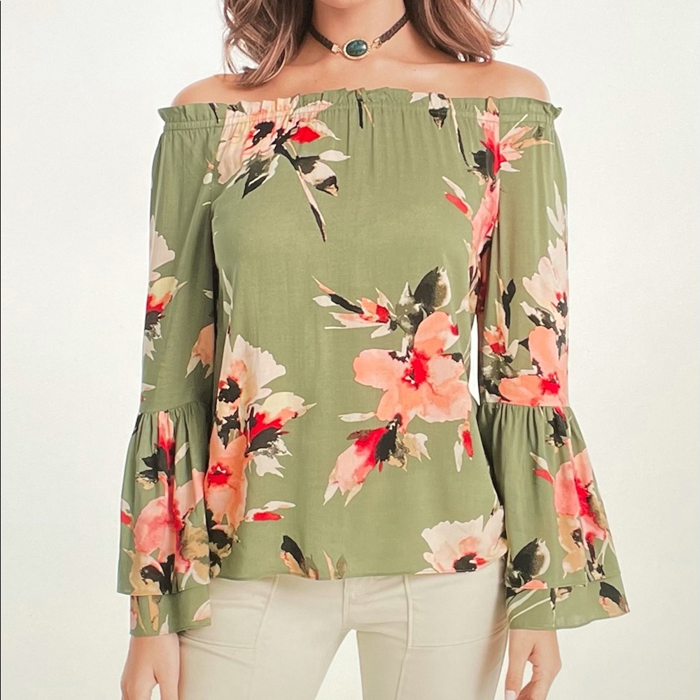 WHBM Off The Shoulder Floral Blouse  XXSmall